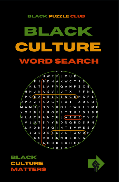 Black Culture Word Search Book (Color Cover)